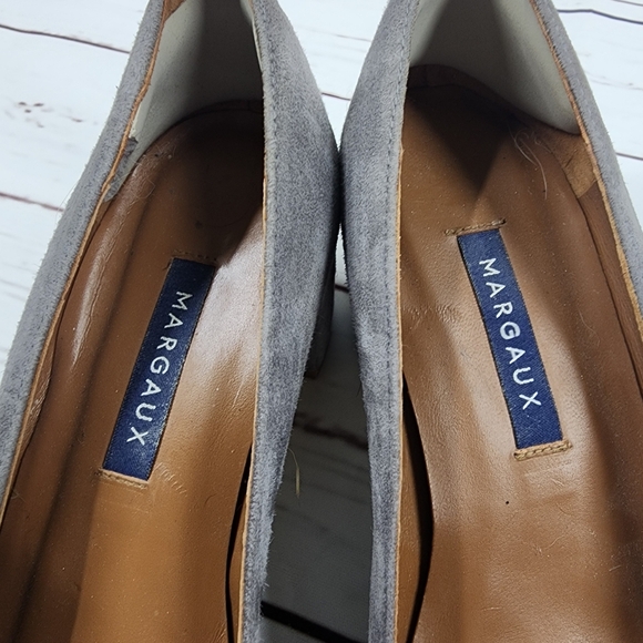 Margaux The Heel Suede Steel Gray Pumps Block Heels 7.5 - Picture 5 of 9